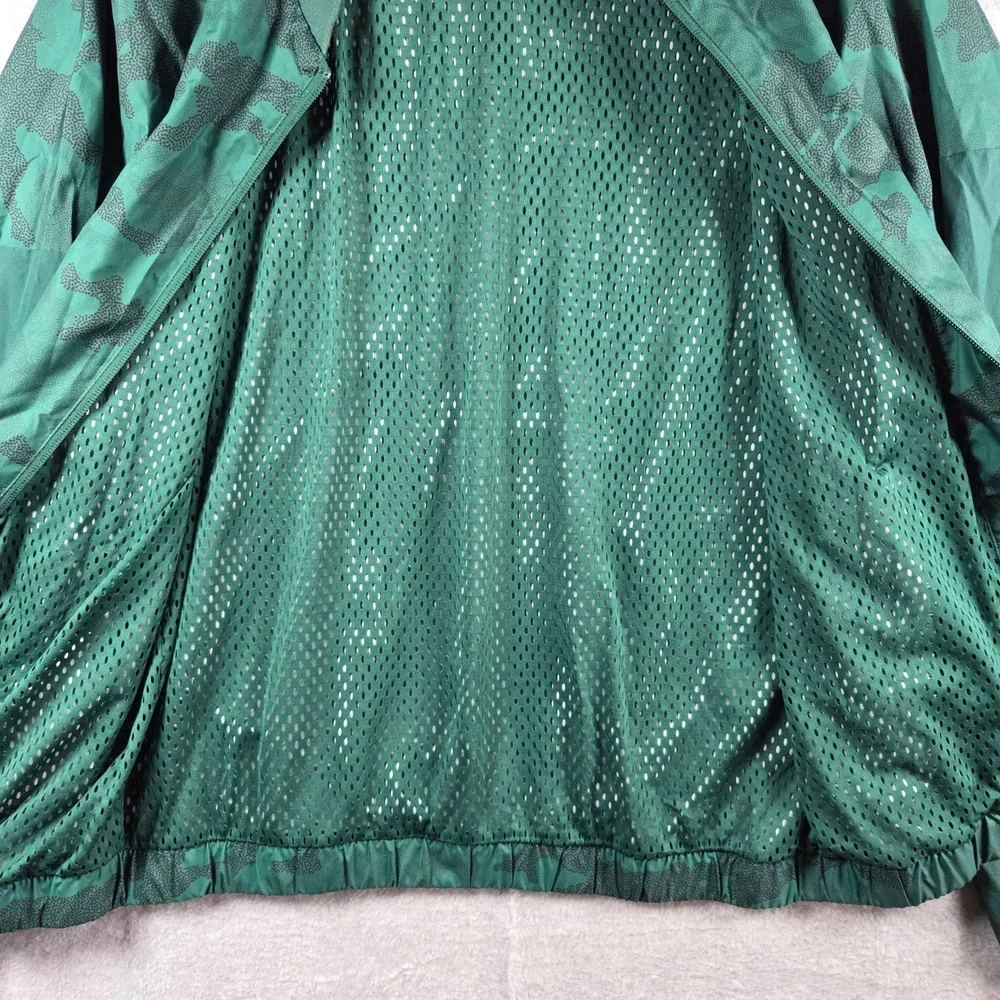 Adidas Windbreaker Jacket Mens Size M Green Camo Full Zip Mesh Lined Excellent